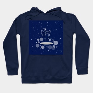 shout, loudspeaker, attention, volume, sound, song, illustration, shine, stars, beautiful, style, glitter, space, galaxy Hoodie